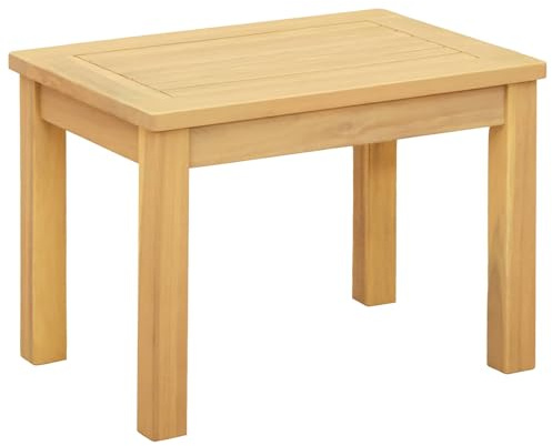 vidaXL Couchtisch Akazie hell 50x35x36cm Akazienholz massiv Garten Rückzugsort rustikaler Charme langlebige Zäune zeitlose Ausstattung beige Wege Blumen Sträucher und gemütliche Sitzgelegenheiten