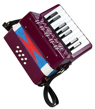 KTUXZCI Akkordeon – Musikinstrument mit 7 Tasten – Fördert spielerisches Lernen bei Kindern – Hervorragendes Musikgeschenk für Kinder und Erwachsene , Violett , 23 x 10 x 23 cm