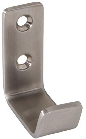 Gedotec Mantelhaken Wand-Montage universal Garderobenhaken Edelstahl Kleiderhaken gebogen - SANDRA klein | 48 x 20 mm | Wandhaken zum Schrauben | 1 Stück - Wand-Garderobe mit Befestigungsmaterial