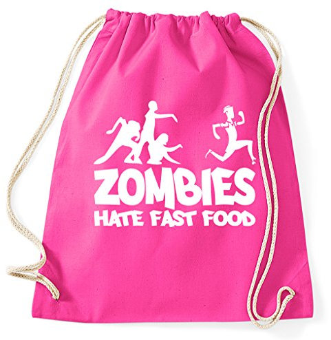 STYLETEX23 Zombies Hate Fast Food Turnbeutel Sportbeutel, pink