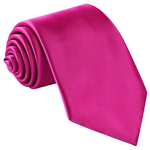 fortunatever Herren solid color krawatte, hademade krawatten mit mehreren farben + geschenkbox Medium Magenta