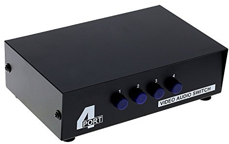 Conmutador AV 4 VÍAs RCA 4 En 1 Salida VÍDeo Compuesto L/R Caja Selector Audio EstÉReo para Consolas Juegos DVD STB, Conectores RCA EstÁNdar, 4 Entradas 1 Salida, 4 DVD 1 TV 4 Puertos Audio Video AV