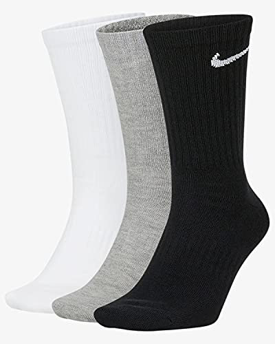 Nike U NK Everyday Cush Crew 3Pr Calcetines, Unisex Adulto, whblk/dghblk/blkwh, M
