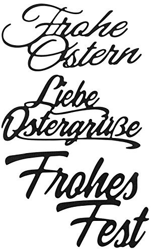 Ideen mit Herz Stanzschablonen, Wünsche & Gratulationen 7, 4cm bis 8,2cm, 3 Stück | Schriftzüge, Schriften, Ostern | Schablonen zum Gestalten von Grußkarten, Geschenken und vieles mehr