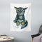 ABAKUHAUS Katze Wandteppich, Katzen-Cartoon-Fisch-Skelett aus Weiches Mikrofaser Stoff Waschbar ohne Verblassen Digitaldruck, 110 x 150 cm, Grau Creme