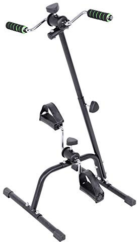 SOULONG Mini-Heimtrainer, Arm- und Beinübung, Fahrrad Training für ältere Menschen mit Behinderungen, Schwarz, Edelstahl, Verstellbarer Sitz und Widerstand, Reibung