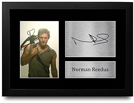 HWC Trading Norman Reedus A4 Gerahmte Signiert Gedruckt Autogramme Bild Druck-Fotoanzeige Geschenk Für The Walking Dead Tv-Show-Fans