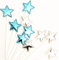 AILEXI Handgemachtes 10 Leder Reflektierend Glitter TortenstÜCk FÜR Kuchen CupKuchen Und EIS - 5 Hellblaue Und 5 Silberne Sterne