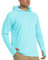 TACVASEN UV Protection Hoodie Men Long Sleeve Summer Shirts Quick Dry Fishing Tops Sun Protection T Shirt Hooded Shirts Lake Blue