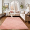 Tapis à Poils Ras, Unicolor - Monochrome, Tapis Rose, 140 x 200 cm, Tapis de Style Moderne, Tapis Salon
