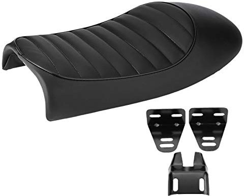 cafe racer sitzbank,Motorradsitz, Motorrad Cafe Racer Sitz Motorrad PU Leder Vintage Cafe Racer Sitz Flaches Sattelkissen CG125 GN CG CB400SS(B)