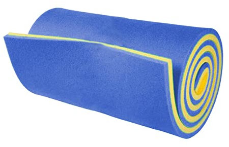 FITYLE Colchón de Piscina Flotante Inhundible de Espuma de Alta Densidad Doble Capas Alfombra de Natación para Niños, 110x40x2,2 cm, Azul/Amarillo - Blue