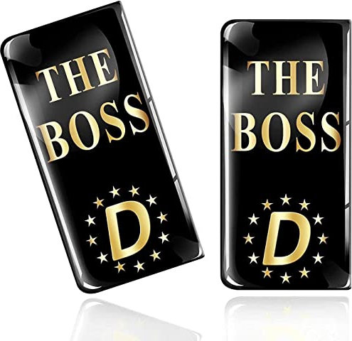 SkinoEu® 2 x 3D Gel Silicone Number Plate JDM Sticker Tuning Car Motorcycle The Boss Stickers EU QS 19