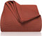 LAYNENBURG Premium Tagesdecke 150 x 200 cm - Waffelpique 100% Baumwolle - leichte Sommerdecke Waffeloptik - Baumwolldecke als Bett-Überwurf, Couch-Überwurf - Sofa-Decke (Mahagoni-Rot)