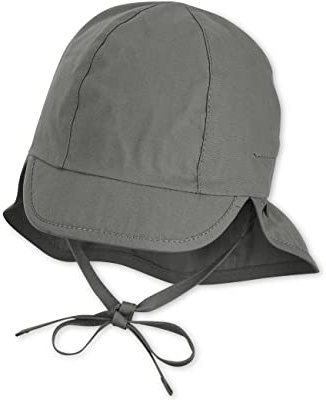 Sterntaler Unisex Schirmmütze mit Nackenschutz - Baby Mütze aus Baumwolle, Dunkelgrün, Größe 47