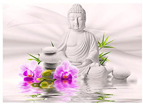 SHEGZHUC Diamond Painting Buddha Orchideen 40x30cm Diamant Painting Bilder Buddha Diamant Malerei Malen nach Zahlen Erwachsene Buddha Bild Daiments Painting Erwachsene Buddha Sticken für Anfänger