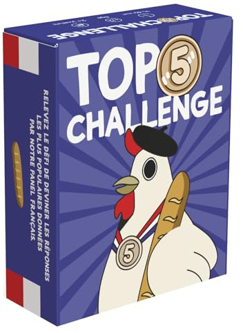 KICÉKI – Top 5 Challenge – Jeux de société Famille et Amis – 220 Cartes pour deviner Les réponses d’Un Panel de Français – Jeu de Carte Adulte – idée Cadeau