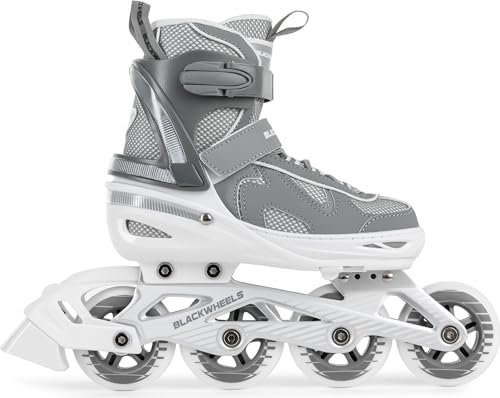BLACKWHEELS Flex Pro Inline Skates – Verstellbare Inliner mit Aluminium-Schiene, ABEC-7 Kugellagern und Dreifach-Verschluss für Geschwindigkeit und Stabilität – Für Damen, Herren und Kinder