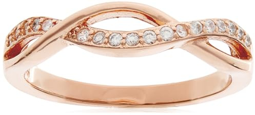 Beneto Ring Pink Gold Plated Silver Ring with AGG191 Crystals - Circuit: 50 mm sBE0436-50 Marke, Estándar, Nicht-Edelmetall, Kein Edelstein