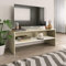 CKioict TV möbel DVD Schrank Wohnzimmer Möbel TV-Schrank Weiß und Sonoma-Eiche 100x40x40 cm HolzwerkstoffFür Wohnzimmer und Esszimmer