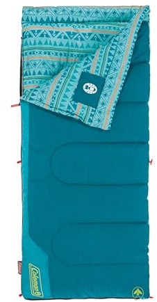 Coleman Unisex, Teenager Kids 50 Kinder-Schlafsack für kühles Wetter, 10 °C, Blaugrün, L