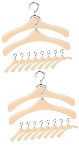 BESTonZON 40 STK Mini-Aufhänger Kleiderbügel Modelle Miniatur-Aufhänger-Ornamente Kleiner Kleiderständer Puppen Aufhänger empfindlich Zubehör Requisiten schmücken Kleiner Aufhänger hölzern