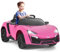 GYMAX Veicolo Macchina Auto Elettrica per Bambini 12V, 2 Modalità di Guida, con Telecomando 2,4G, Luci Musica, Avviamento Lento, Molle Ammortizzanti, 37-95 Mesi, Capacità 25 kg, Rosa