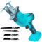 Sierra alternante inalámbrica compatible con baterías Makita de 18 V, velocidad variable de 0 a 3500 rpm, sierra de sable eléctrica con 4 hojas de sierra para metal, madera, corte de tubos de PVC,