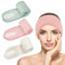KEYRI 3 Stück Kosmetik Haarband Damen, Schminken Spa Stirnband Frottee Abschmink Verstellbare Haarschutzband Mit Klettverschluss Für Gesicht Waschen Sport Yoga (Grün, Rosa, Weiß)