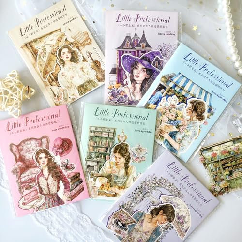 Ta Merry 150Pcs Vintage Scrapbooking Stickers Zubehör Witch Decorative Aesthetic Stickers Set für DIY Scrapbook Accessories, Photo Album, Diary, Photo Book, Notebook, Journaling