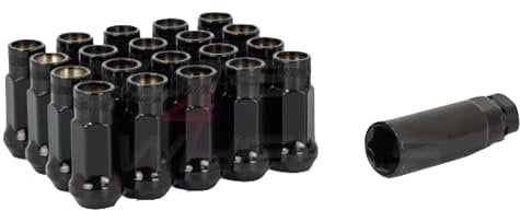 TITAN NUTS Set of GT50 Alloy Wheel Nuts Compatible with Ford Transit CUSTOM - M14x1.5 - Taper - Black - Open Ended - For use with AFTERMARKET ALLOY WHEELS only