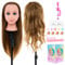 BettySmile 22 Hairdressing head,60% Real hair Mannequin Cosmetology Traingning Practice Hairdresser Doll Head for Hair Styling with table clamp,Hairdressing Tools Accessories Set