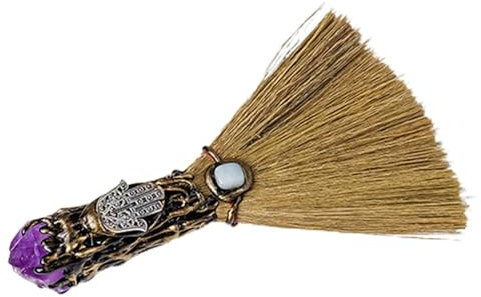 Escoba Mágica De - Escoba De Bruja como Decoración De Pared, Escoba De Ceremonia De Natural, Escoba Majestuosa Hecha A Mano, Escoba De para Rituales, Escoba De Bruja con Piedra