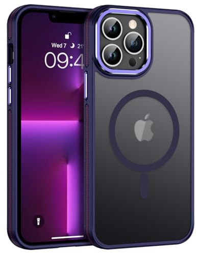 VENINGO Magnetic for iPhone 13 Pro Max Case,Compatible with MagSafe Matte Translucent Shockproof Protective Women Man Girls Case for iPhone 13 Pro Max, Purple