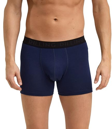 DILLING Men's Merino Wool Boxer Shorts - Navy S
