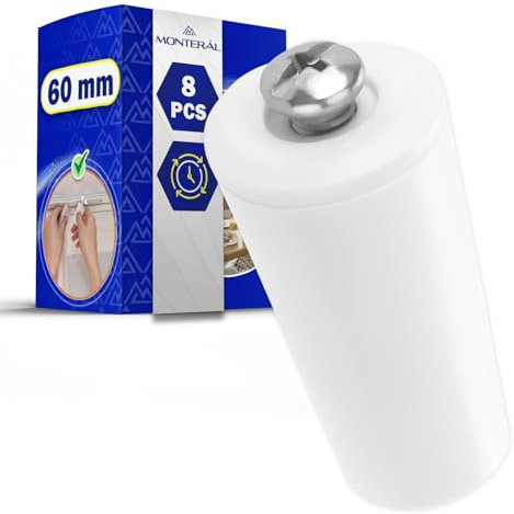 MONTERAL 8 Stück Rolladenstopper 60 mm Farbe Weiß die Rolladen Stopper Bestehen aus Haltbarem Kunststoff