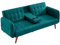 CONCEPT USINE | Canapé 3 Places Convertible Inverness Vert | Design Moderne en Lin | Tablette Centrale Intégrée | Lit Couchage 181 x 97 cm | Piètement Bois d’Hévéa | Compact, Élégant et Fonctionnel