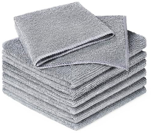 7 Stück Schwarz Spüllappen, Geschirrtücher Mikrofaser Reinigungstücher Spüllappen Waschbar Geschirrtücher Super Saugfähige Waffeltücher Küchentücher aus Mikrofaser für Küche Glas Bad 20x20cm