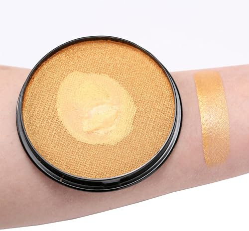 HISUNBEN Body Paints Upgrade 30g Face Paint and Children Washable Body Colour Face Paint Children's Make-Up Theatre Carnival Halloween Party PL-Golden