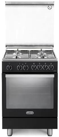 PEMA64LSG - Cucina a gas con forno elettrico, 60x60 cm, colore Nero, Calsse energetica A