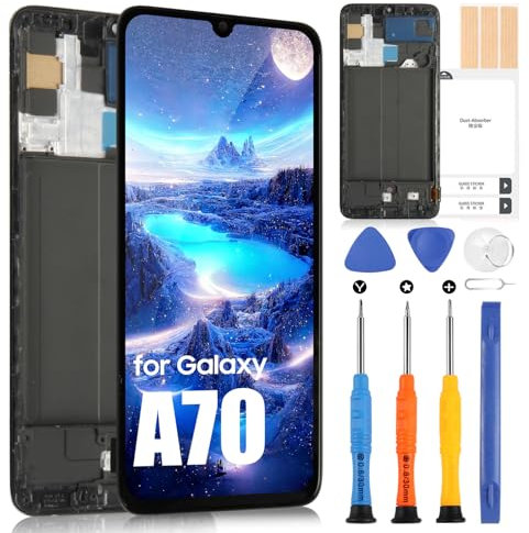 Incell Display für Samsung Galaxy A70 LCD Display für Samsung A70 SM-A705F SM-A705FN LCD Display Touchscreen Digitizer Assembly Reparatur Set (Schwarz mit Rahmen, keine Unterstützung für