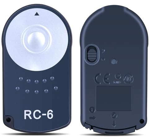 TCNOUMT IR-Fernbedienung für Canon RC-6, kompatibel mit EOS 450D 500D 550D 600D 60D 7D 650D