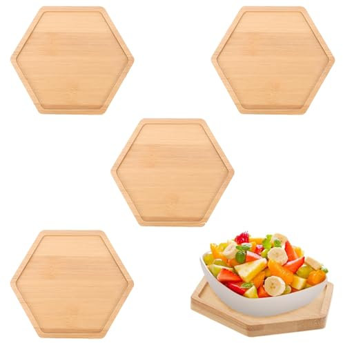 4 Stück Bambus Untersetzer,Mosaik Bastelset,Holzuntersetzer,Mosaik Untersetzer Bastelset,Leere Bodenschalen Für Bastelarbeiten,DIY Bastelset Geschenke Für Kinder Und Erwachsene