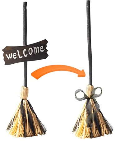 Halloween Witches Broom, Dancing Witch Brooms, Floating Moving Haunted Dancing Brooming for Halloweens Decoration Indoor Party Home Floor Decor