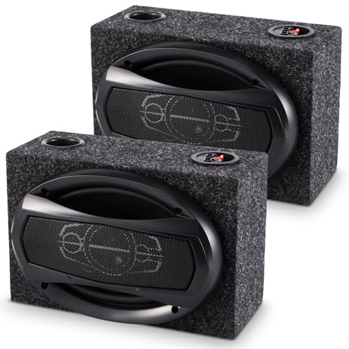 Datanly 2 Pack Car Audio Coaxial 2 Way Speaker with Speaker Boxes 6 x 9 Inch 1000W Peak Power Car Stereo Accessories and Sound System Audio Equipment