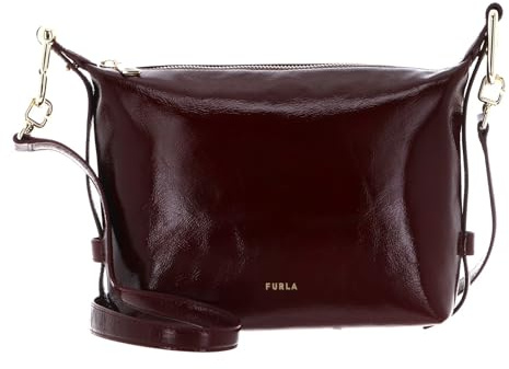 Furla Leder Umhängetasche Tonie Vernice Venice Hobo Bag Rubino weinrot