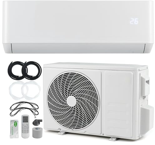 RELAX4LIFE Climatiseur Mural Reversible 12000 BTU | Clim Reversible Prêt à Poser | Pompe à Chaleur | Système Inverter Eco | Climatisation Split Silencieuse | 7 Modes 8 Vitesses | Tout Inclus