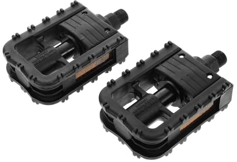 Mikinona Flache Kunststoffpedale mit Abgedichteten Lagern und Ergonomischer Form 2 Stück Schwarz Vielseitige Kompatibilität und Verbesserte Stabilität für Mountainbike Beim Pendeln