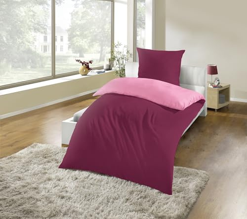 MESANA Bettwäsche Mikrofaser Flanell Cashmere-Touch 80x80 + 155x220 cm