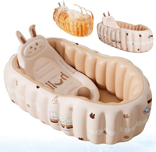 Baignoire gonflable pour bébé, Piscine bébé antidérapante pour s'asseoir, baignoire portable pliable pour enfants, Baignoire gonflable portable pour bébé et enfant, avec pompe à air